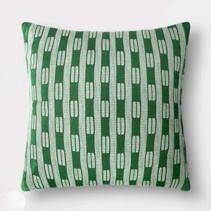 Threshold 24" x 24" Oversized Dash Square Throw Pillow Ivory/Green